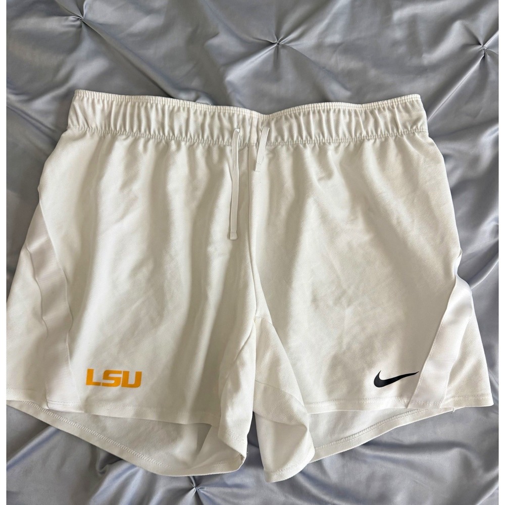 Nike LSU Tigers NCAA White Dri-FIT Athletic Shorts Men's Size M